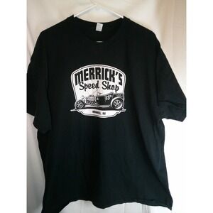 Merrick's Speed Shop T-Shirt Hot Rod Car Graphic Tee Howell, NJ‎ Black XXL